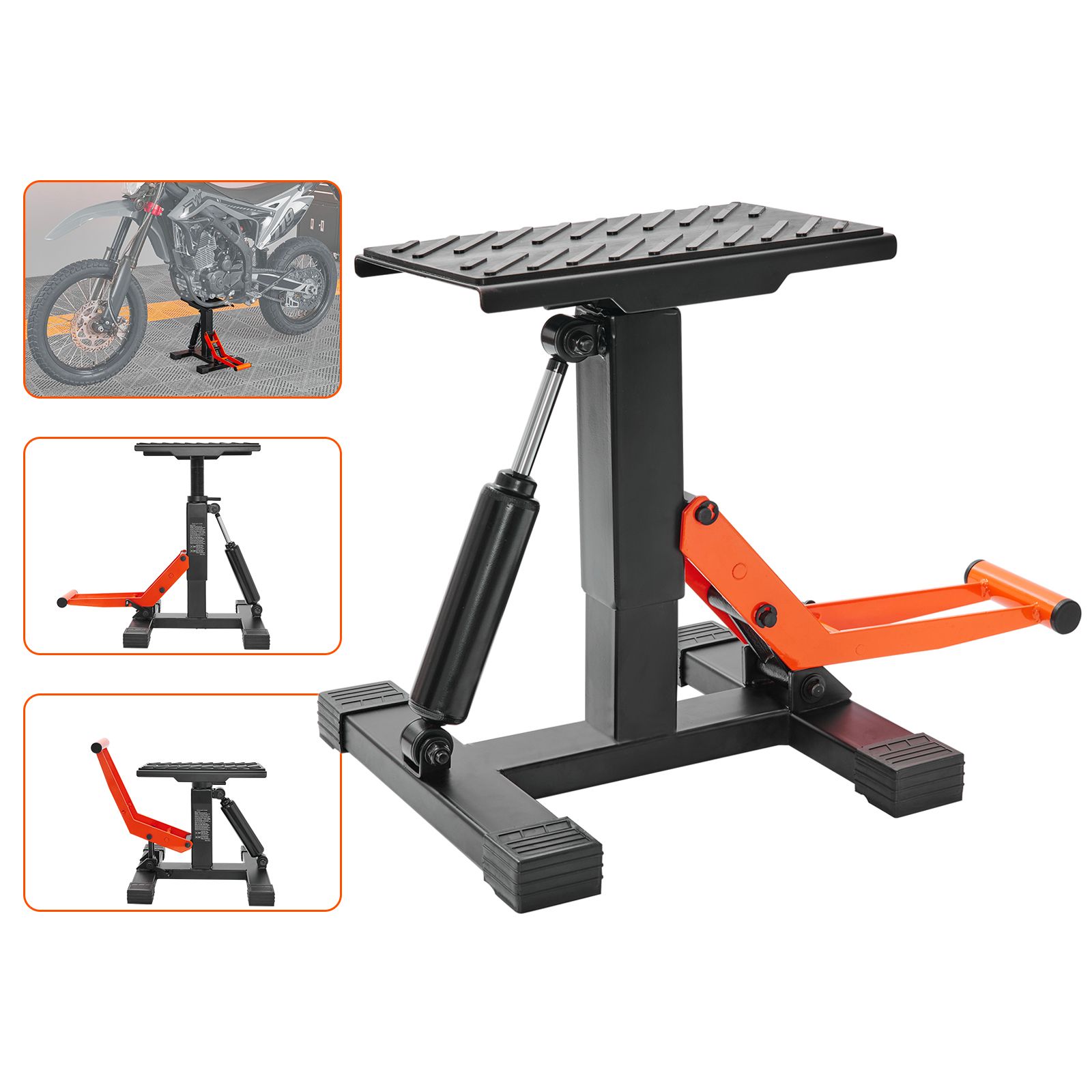 Dirt Bike Lift Stand, Motorcycle Jack Lift Stand 440 lbs Capacity and Hydraulic Lift Operation, Adjustable Height Hoist Table, for Dirt Pit Bike Repair