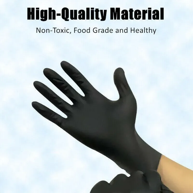 Thick Black Nitrile Gloves Industrial Mechanic Tattoo Tradie Rubber Protection - XL โ image 6