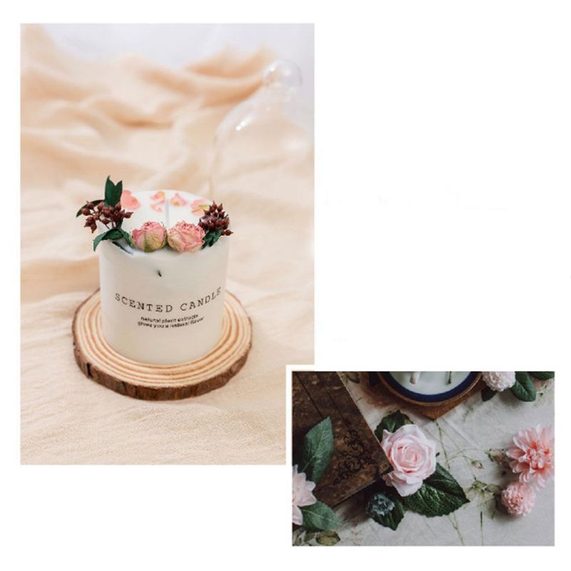 Scented Candle Soy Wax Dry Flower Glass Cover Wood Mat Aromatherapy Candle for Home Decoration Birthday Gift Type 3 โ image 2