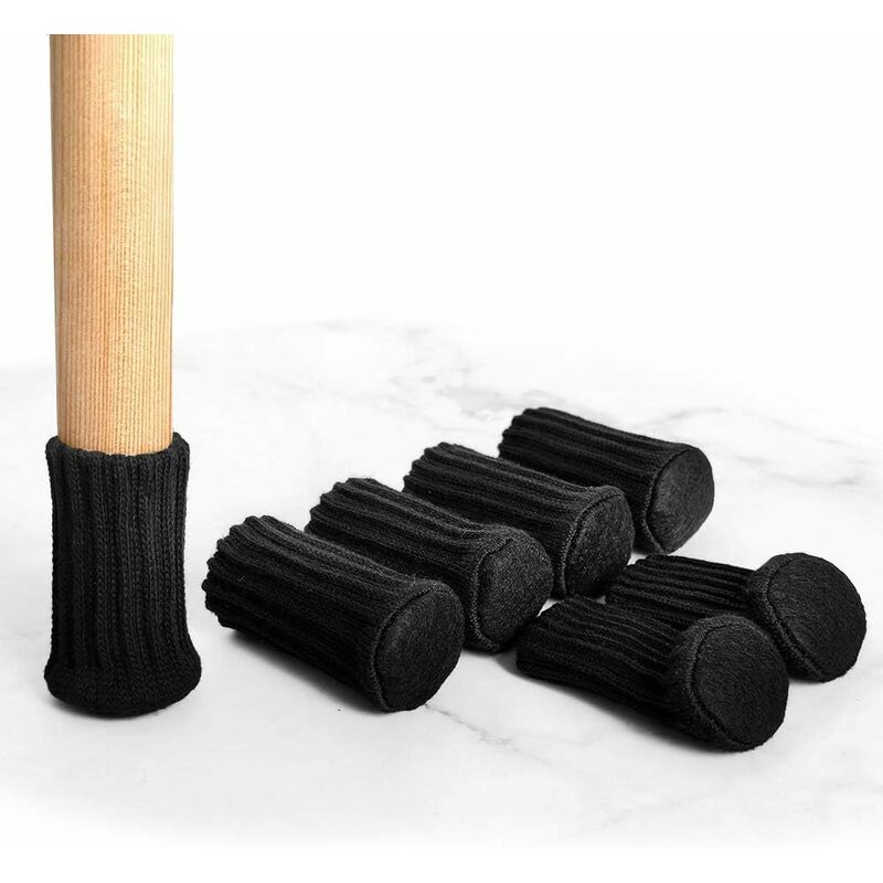 24 pcs Felt Chair Socks, Furniture Table Covers Protectors for Legs Feet Floors - Prevents Scratches and Noise (Black) โ image 3