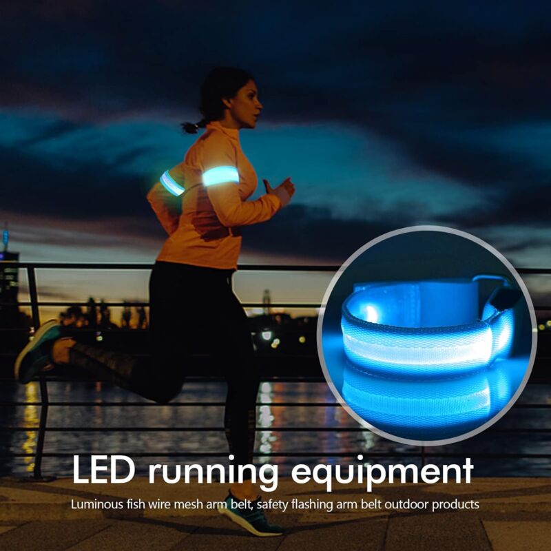 LED Reflective Arm Band Safety Bracelet Luminous Wristbands Waterproof Light Band Night Safety Reflective Strap For โ image 3