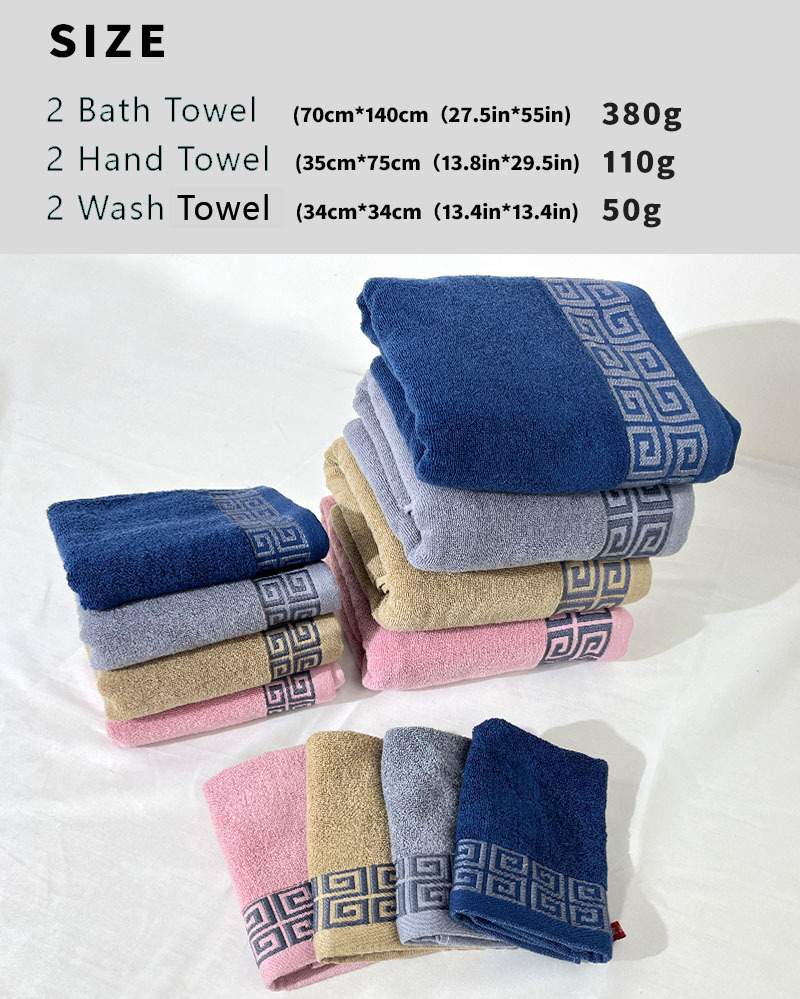 Pink Luxury Cotton Towel Set - 6-Piece Highly Absorbent Bath & Hand Towels — image 3