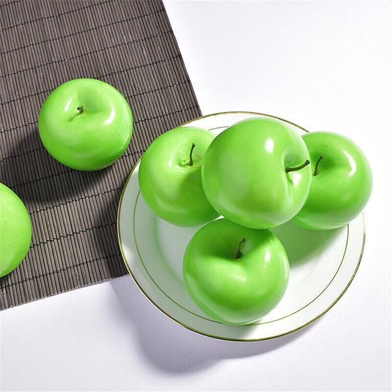 10 X Artificial Green or Red Apples for Home Party Wedding and Shop Decor - Green β image 2