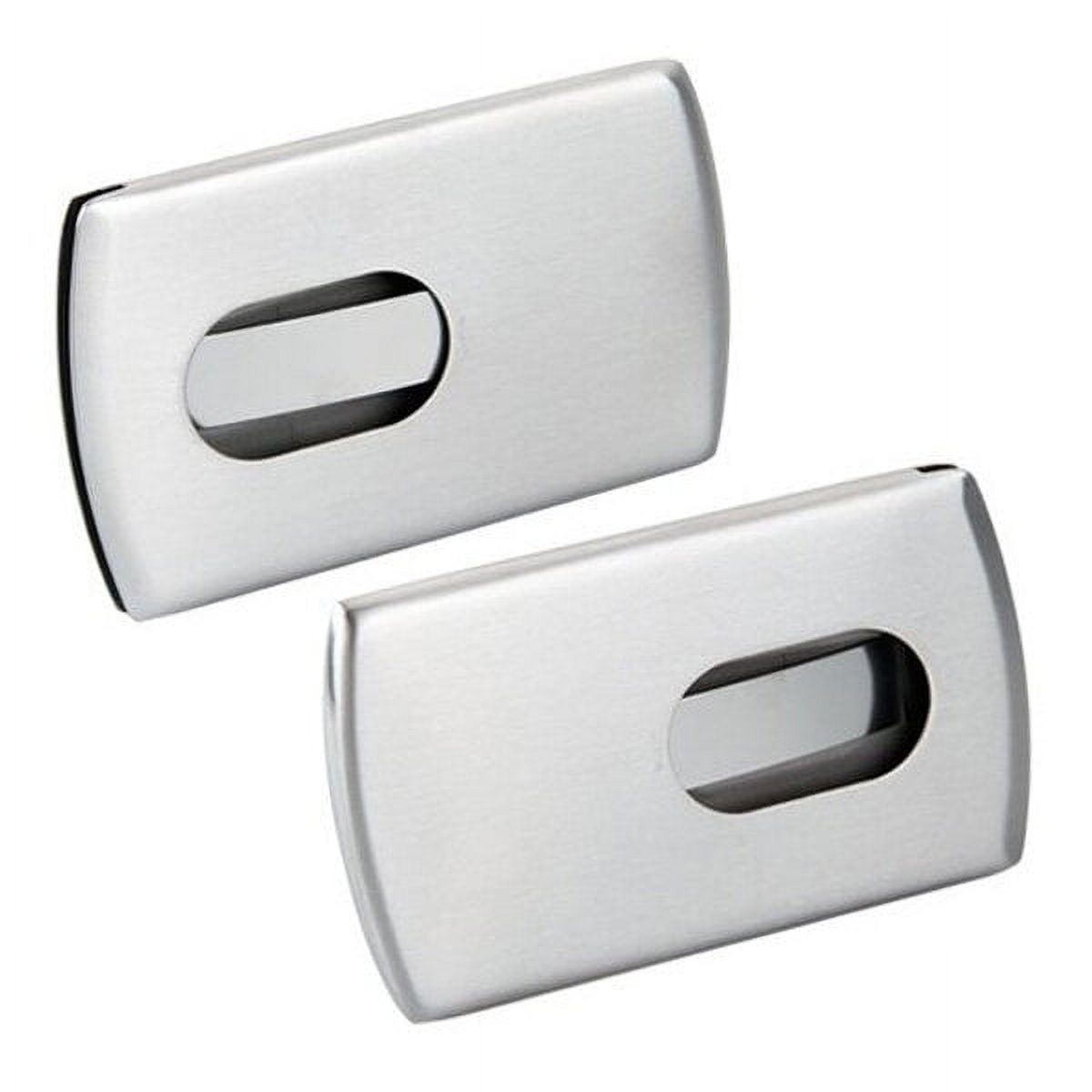 2 Stainless Steel Wallet Credit Holder Portable Slide Out Credit ID Holders for Men ( Silver ) Silver โ image 2