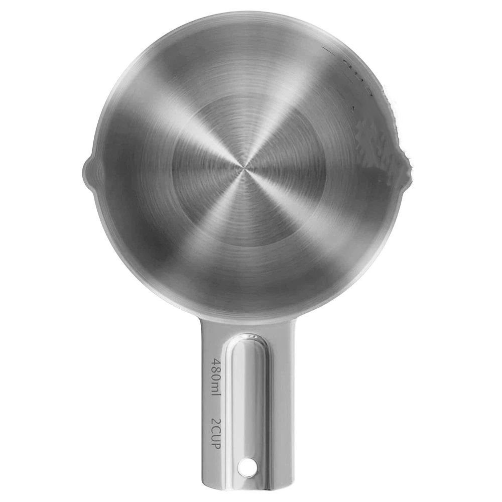 1PCS 2Cup (480ml, 16oz) Single Measuring Cup, Stainless Steel Measure Scoop, Metric and US Measurement, Dishwasher Safe — image 2