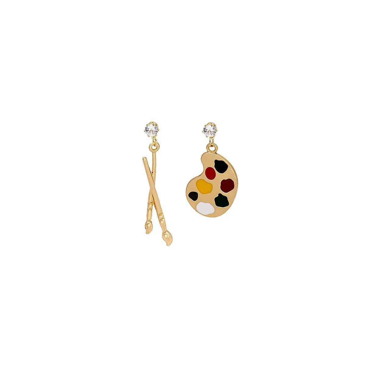 Artistic Asymmetric Earrings Brush and Drawing Board Design Creative Jewelry — image 2