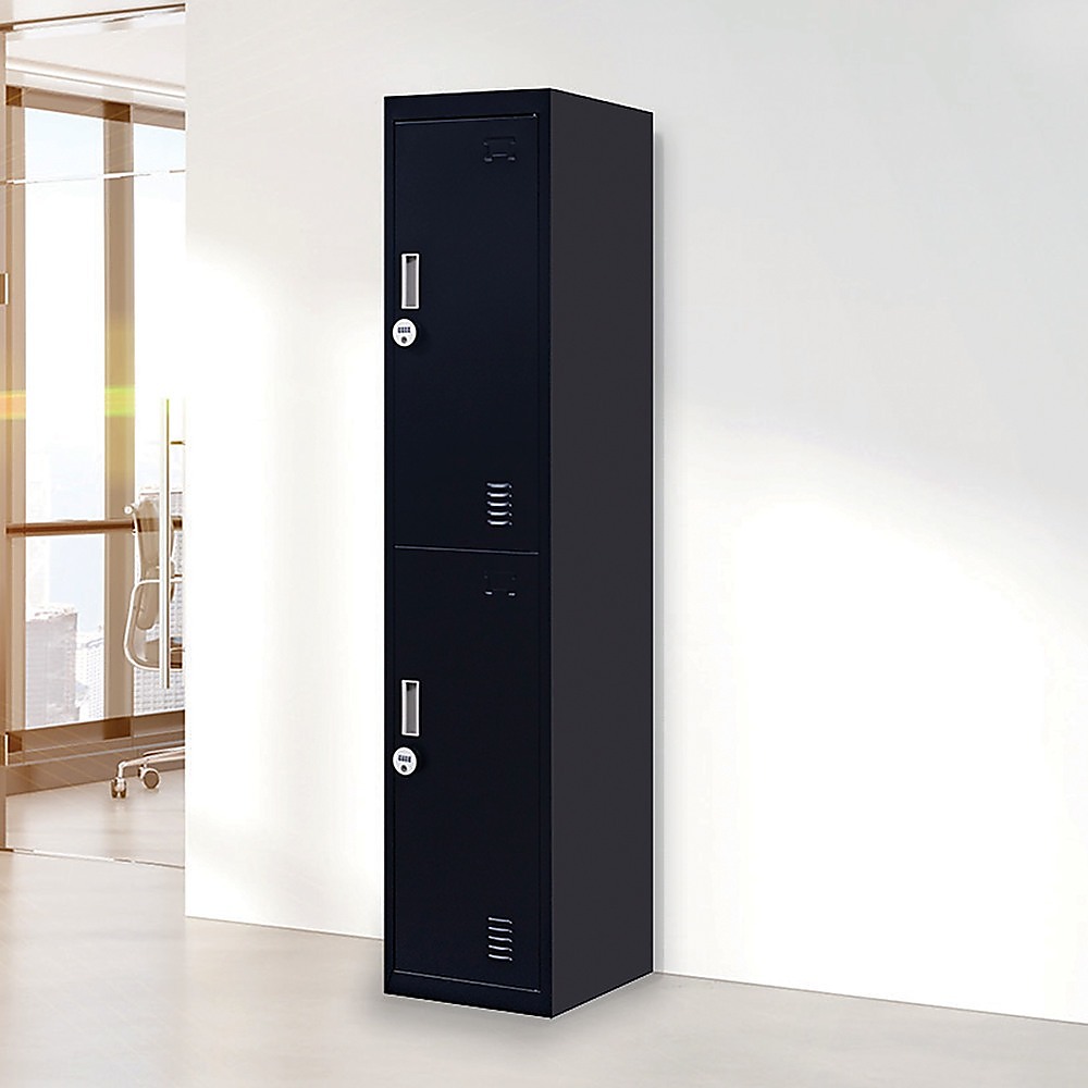 2-Door Vertical Locker for Office Gym Shed School Home Storage — image 2