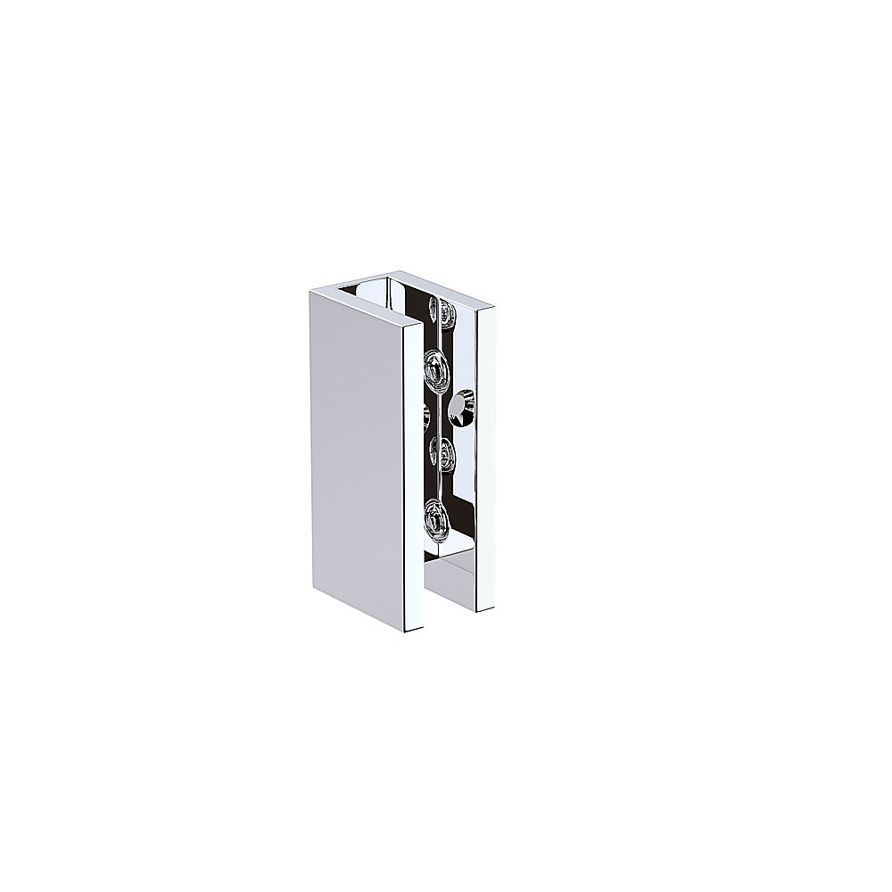 100cm Reeded Glass Shower Screen with Chrome U-Brackets and Round Pole — image 6
