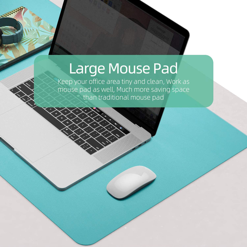 Green 90cm*45cm Dual UseOffice Desk Pad Waterproof PU Leather Computer Mouse Pad โ image 6