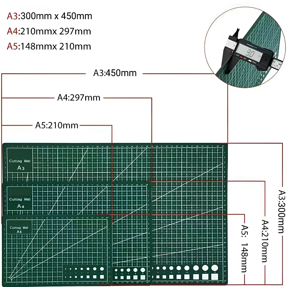 Junesix A1 A2 A3 A4 A5 Pvc Cutting Mat Durable Diy Self Healing Engraving Pad Au - A4 — image 4