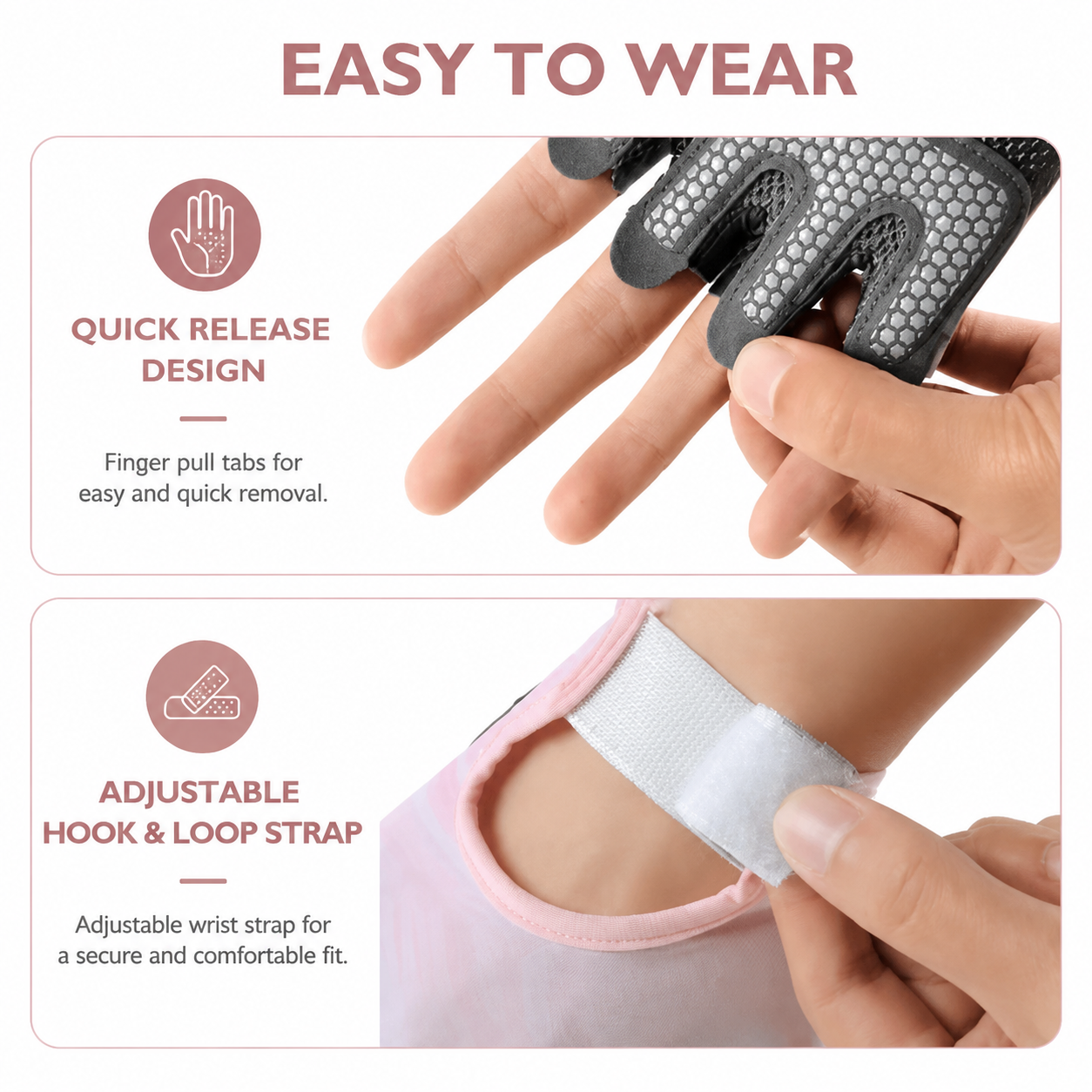 Women and Men Gym Gloves (Pink Size S)- Breathable Half Finger Workout Gloves with Wrist Support, Shock Absorbing Non Slip Weight Lifting Gloves for โ image 4