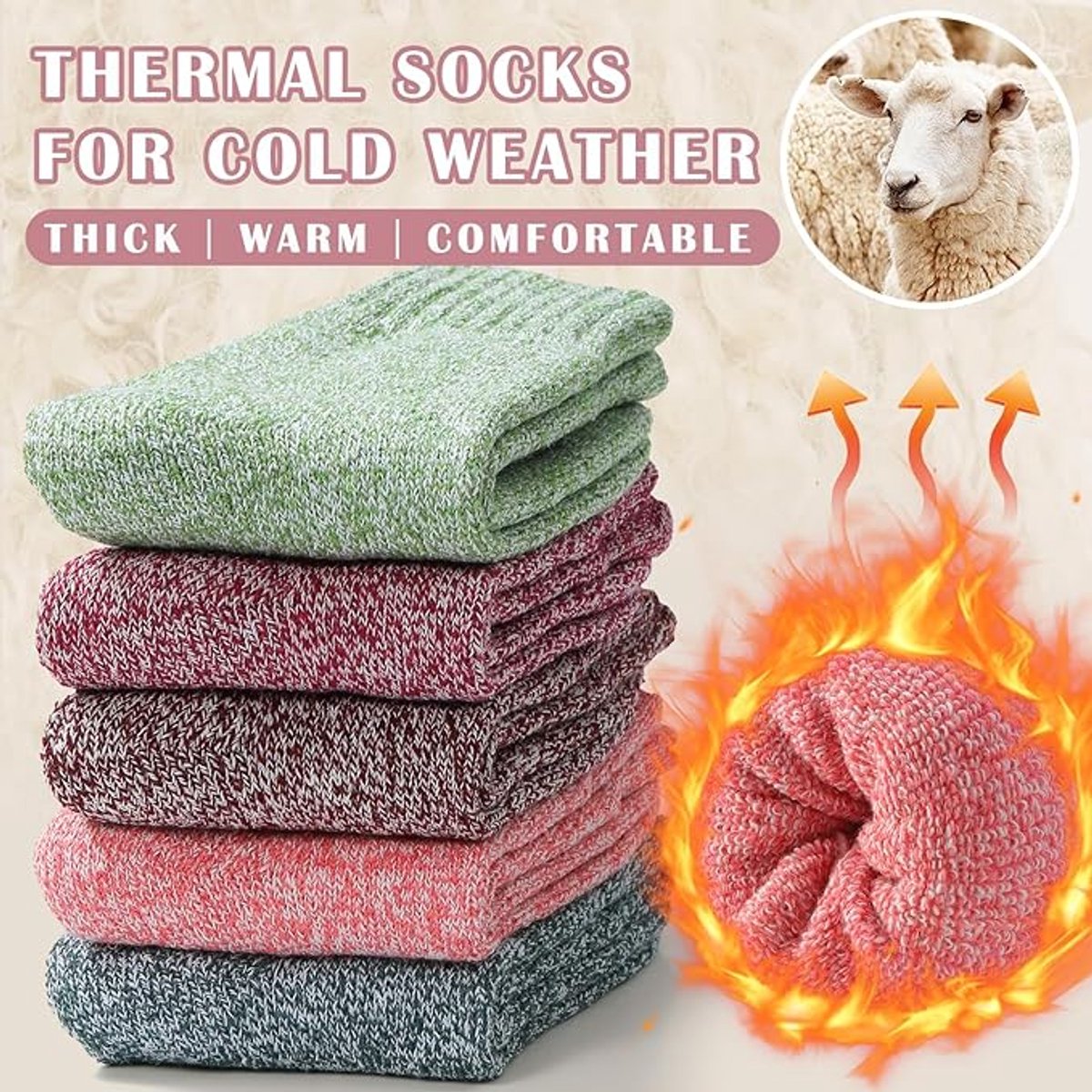 Socks - Indoor socks - Night socks - Warm winter socks - Warm women's socks - Thick - Winter - Women - Girls - Home - Night - Christmas gifts โ image 4
