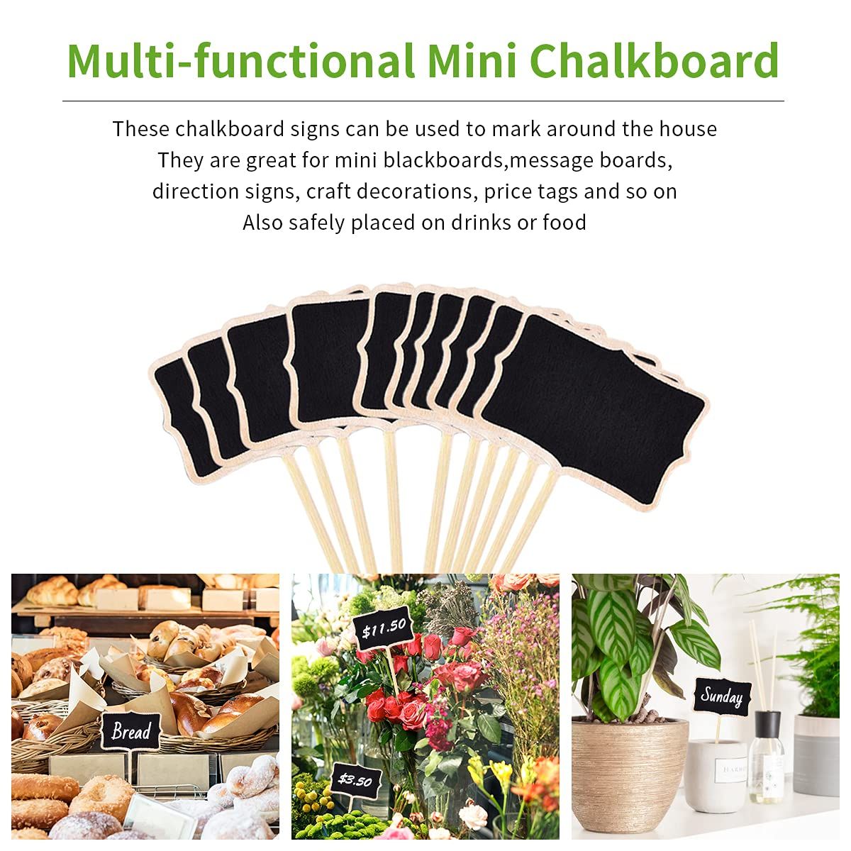 20 Pcs Wood Chalkboard Plant Tag, Wooden Stakes Plant Labels Horticultural decorative wooden message board โ image 4