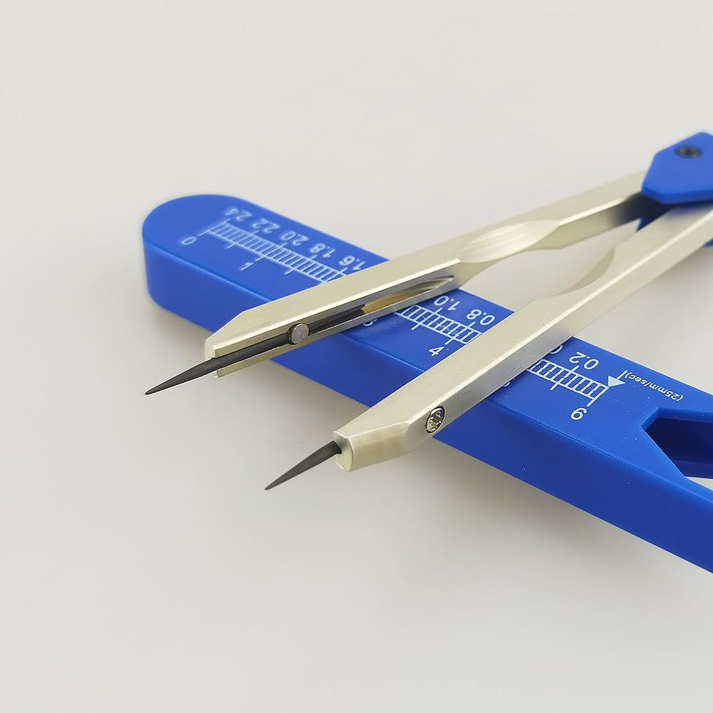 Calipers Nursing or Doctor Caliper Divider for Measuring Drafting Electrocardiographs with Ruler (Blue) โ image 2