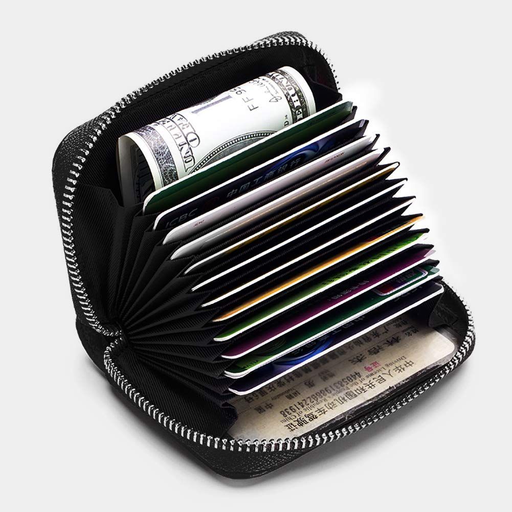 Men Women PU Leather RFID Blocking Card Wallet, Ultra Slim Portable Anti Demagnetisation Credit Card Holder, Mini Lightweight Card Case for Bank Cards ID Daily — image 4