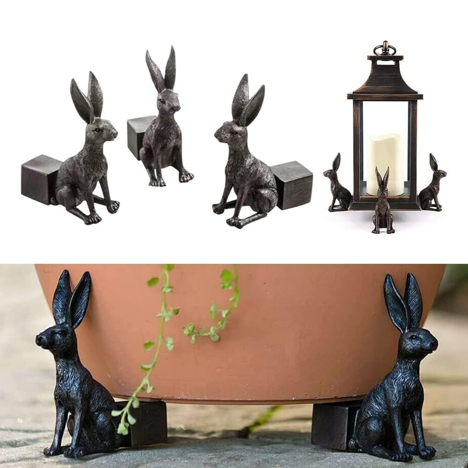 Flower Pot Feet Animal Figures Plant Pot Feet for Outdoor Planters Support 3pcs Pack Animal Statues Plant Stand Resin β image 3