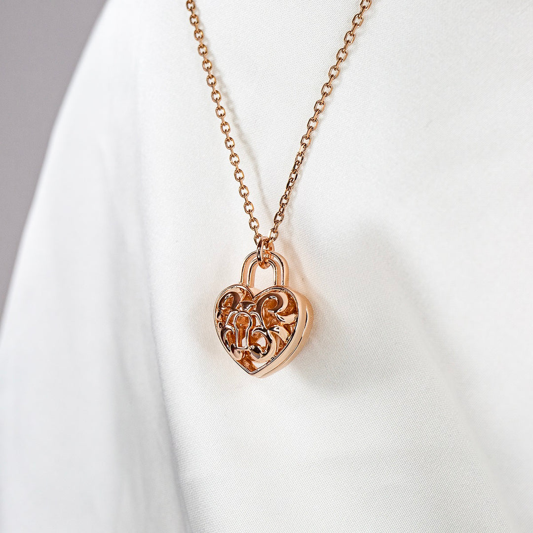 Gift Box - Heart Lock Rose Gold Aroma Necklace + Purify Oil Blend — image 5