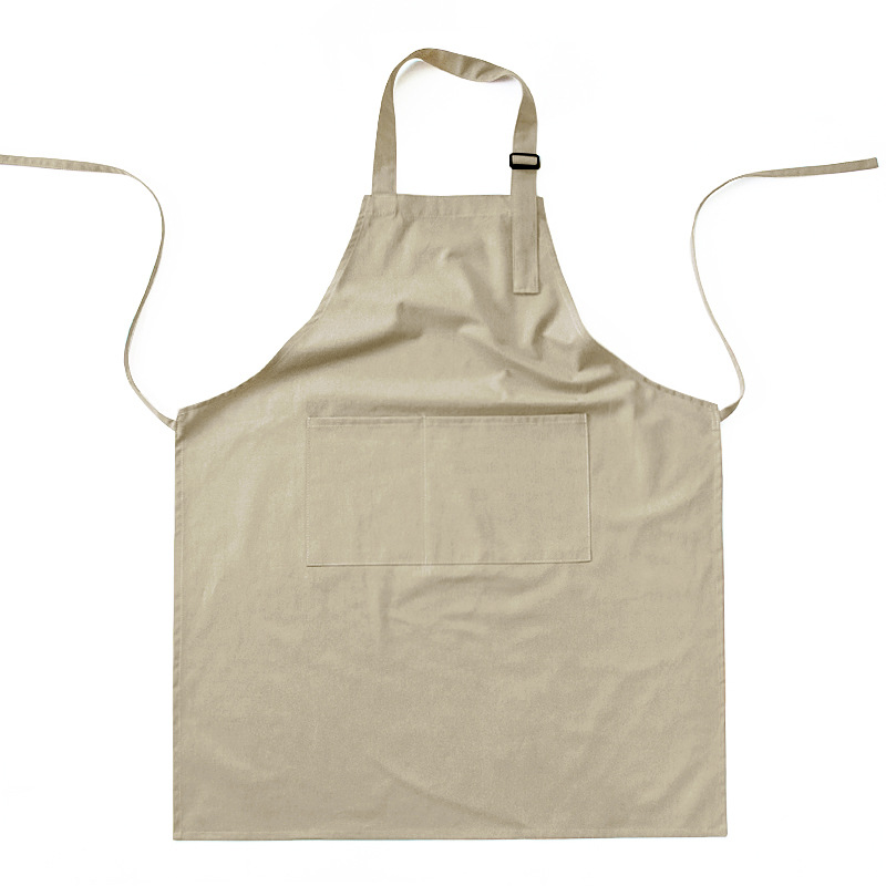 Khaki Waterproof & Oil-Proof Apron - Adjustable Kitchen Apron with Pockets — image 2
