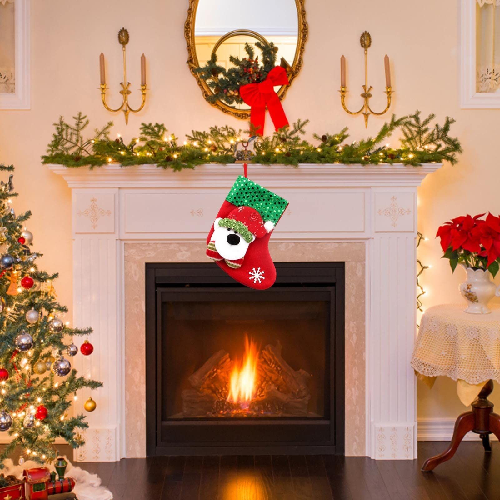 Christmas stockings gift bag 3D Santa Claus snowman reindeer plush socks hanger Christmas socks decoration Christmas β image 2
