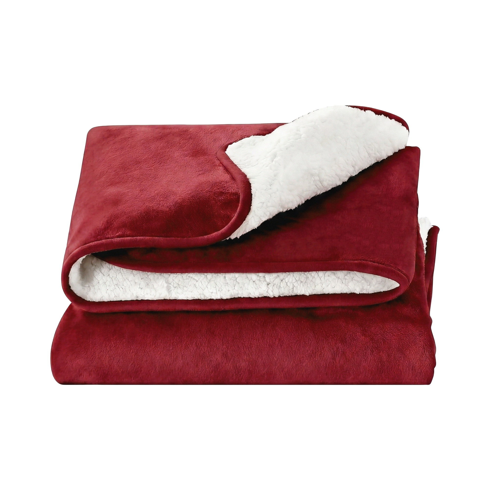 Giselle Electric Throw Rug Dual Side Fleece Flannel Heated Blanket Burgundy — image 4