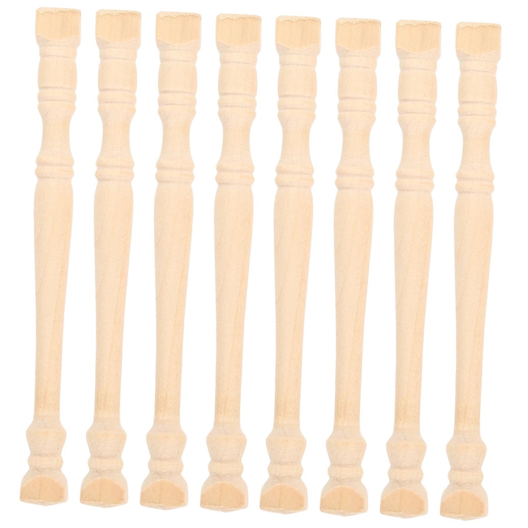 Set of 8 Realistic Khaki Wood Pillars for Dollhouse Decoration and Craft Projects — image 5