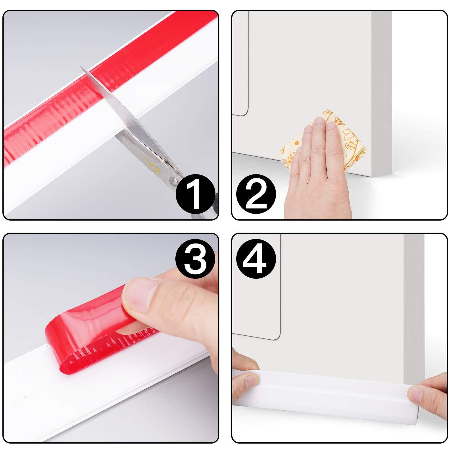 Door Draft Stopper, 37 Inch Under Door Sweep Bottom Blocker with Rubber Seal Strip, Under Door Seal for Exterior/Interior, Soundproof Weather Stripping Door — image 4