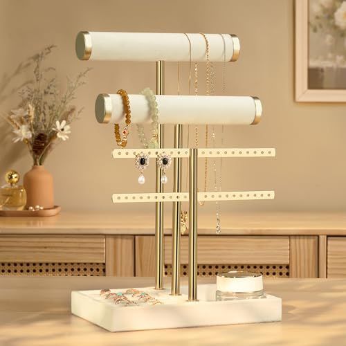 3 Tier Jewelry Organizer Stand for Necklaces, Bracelets, Earrings, Rings, 3 Tier Velvet Bracelet Holder Display | Jewelry Organizers and Storage | Jewelry Tree — image 2