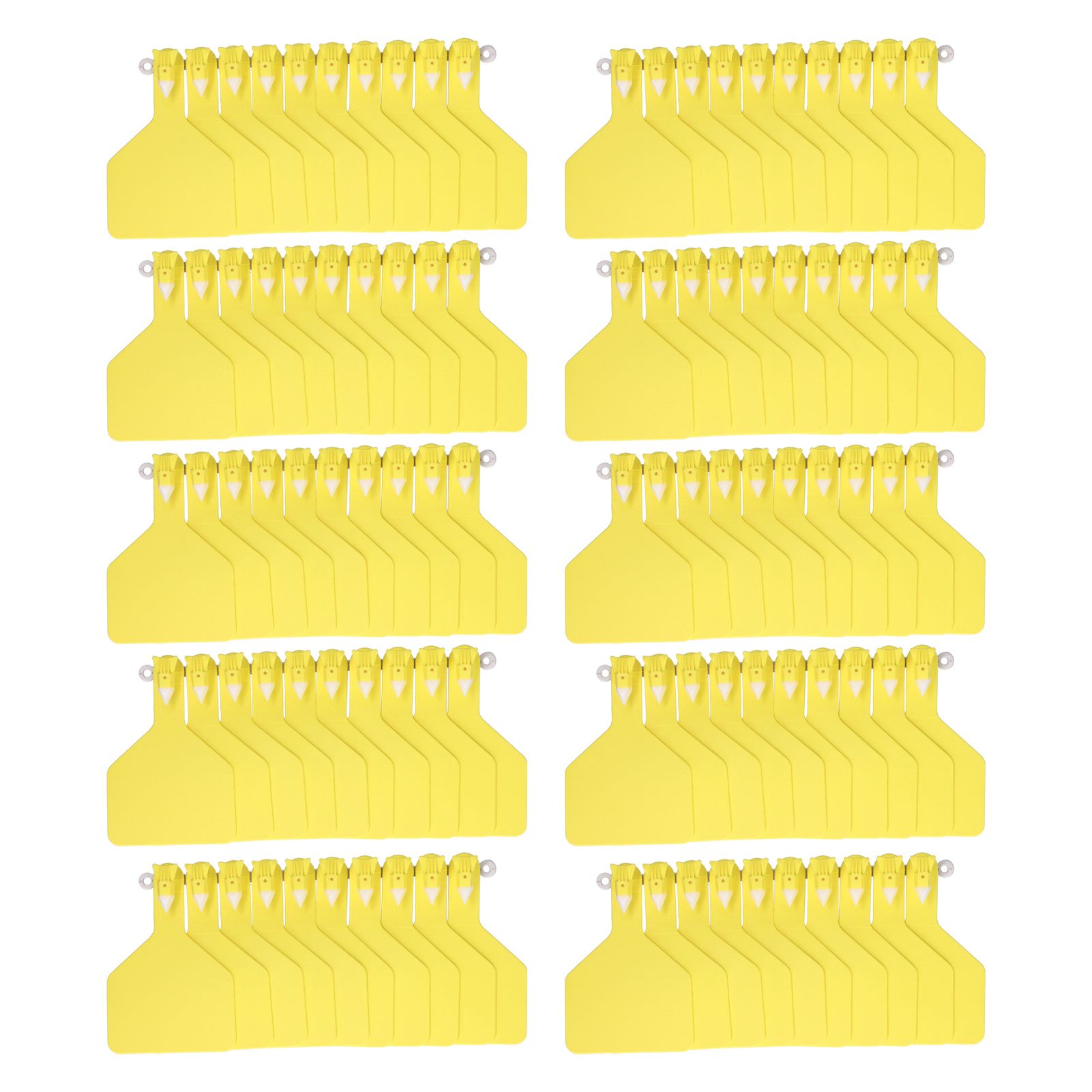 100Pcs Plastic Integrated Ear Tag Kit Livestock Farm Ear Label Tag for Cow Cattle Identification Yellow