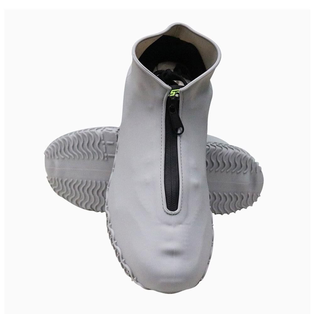 Waterproof Silicone Shoe Covers Reusable Overshoes - Dark Gray - S