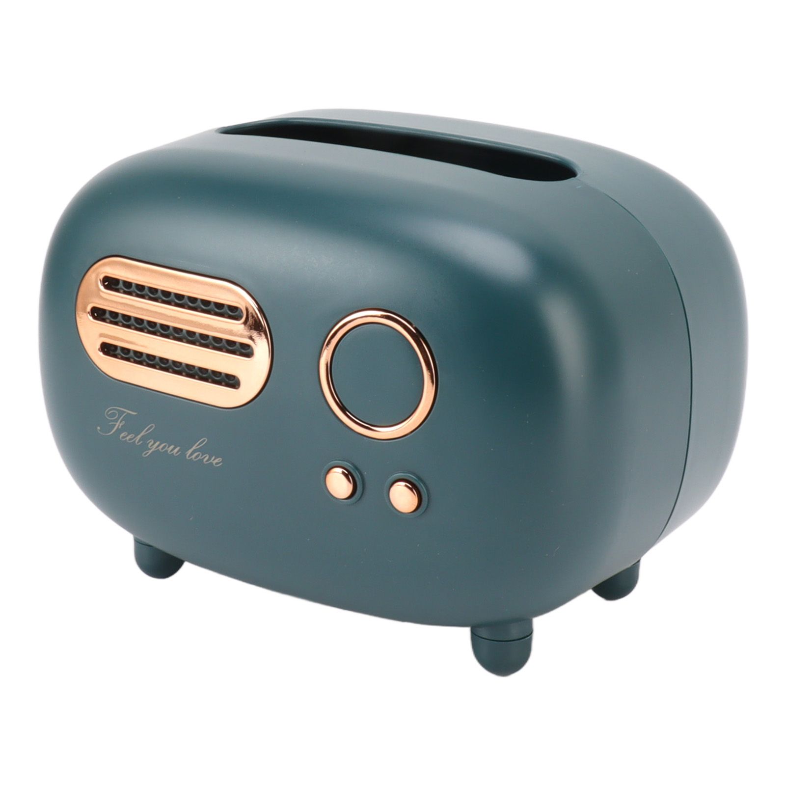 Retro Radio Shape Tissue Cover Box Vintage Radio Tissue Box for Bathroom Living Room Bedroom Nightstand Desk Table Green โ image 2