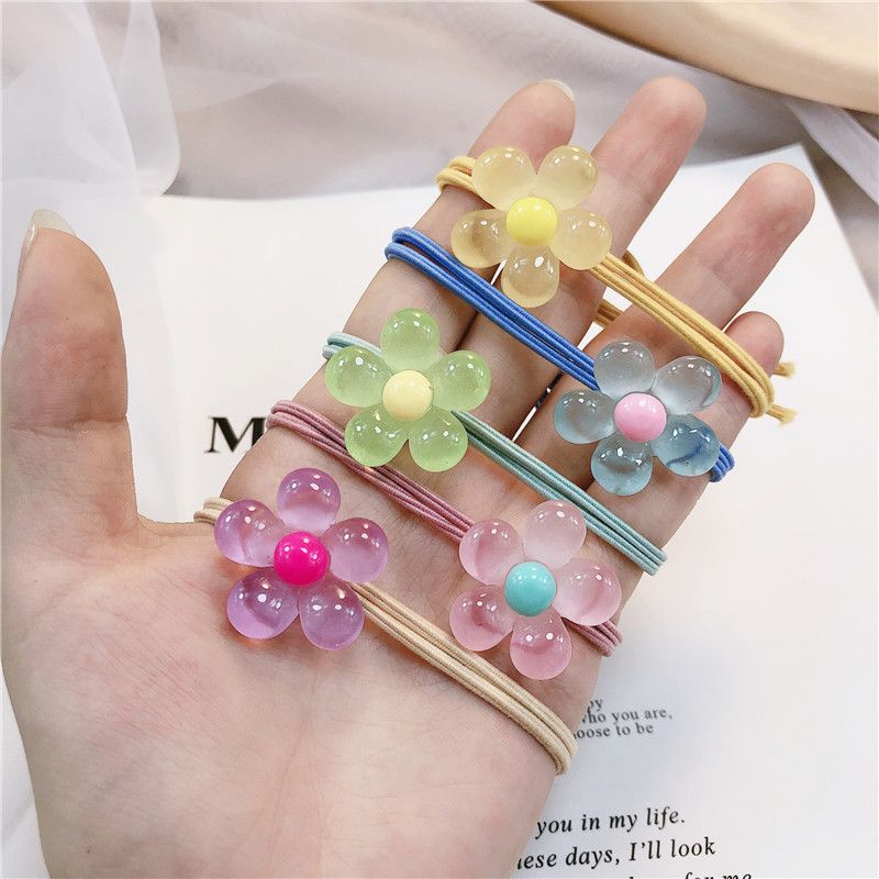 5 Pcs Hair Bands,Hair Ties Ponytail Holder Hair Accessories Elastic Rubber Hairband Alloy Hair Cuff Wrap-Color Random — image 2