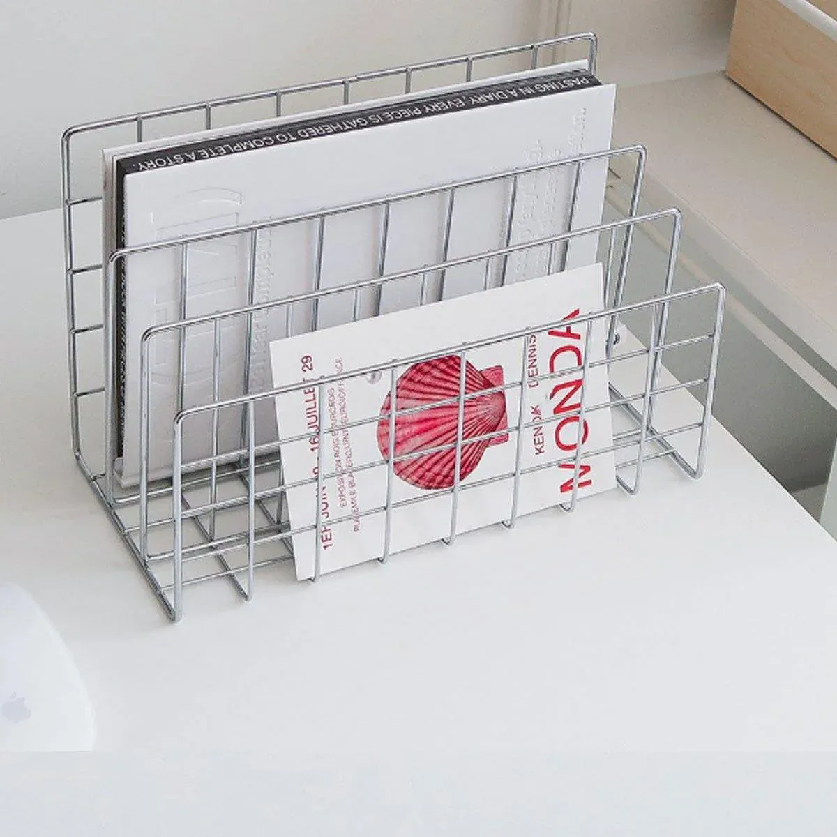 Three Layer Iron Office Document Organizer Rack Magazine Storage Shelf Bookshelf — image 5