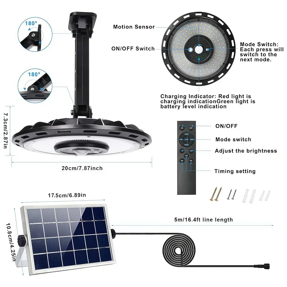 3000LM Black Solar Sensor LED Light with Dual Head for Outdoor Use — image 2