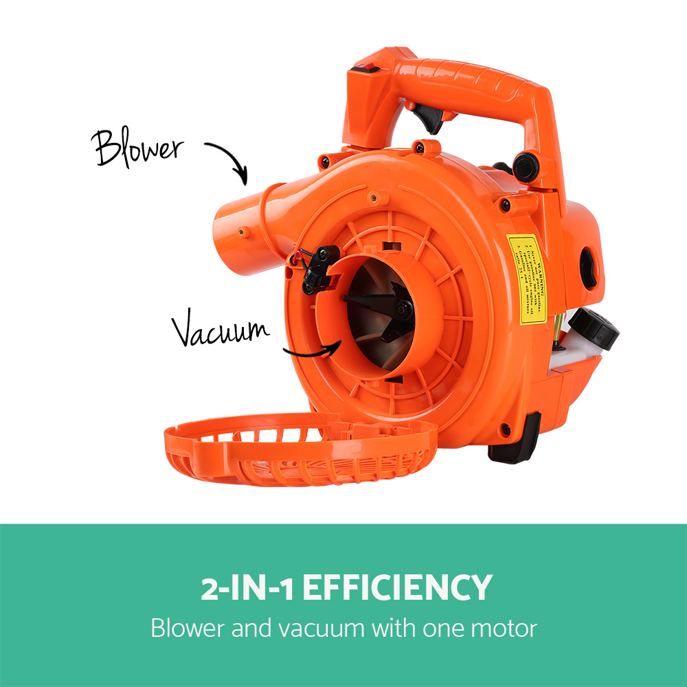 Giantz 25.4cc Petrol Leaf Blower Vacuum 2-in-1 Garden Vac Mulcher Blower Orange — image 5