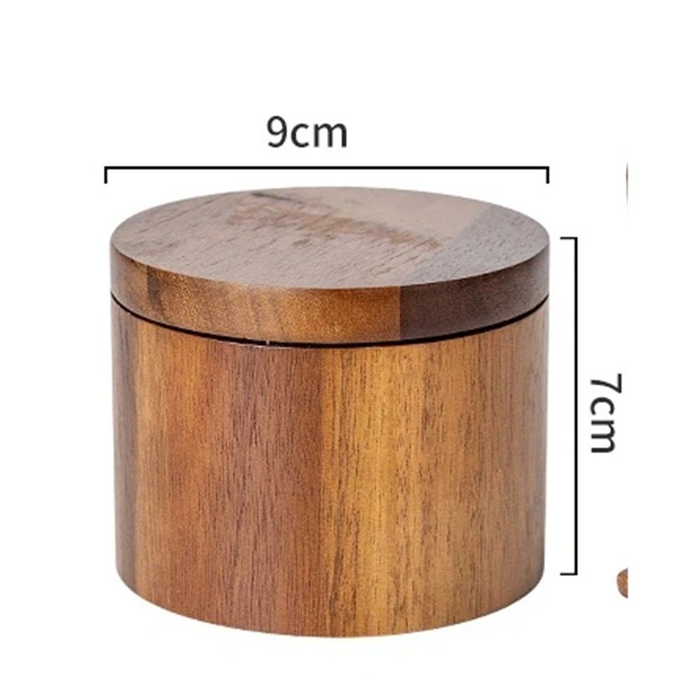 Acacia wood salt jar, solid wood seasoning box, wooden pepper box, kitchen seasoning bottle, salt box, storage seasoning jar(One layer single grid style) โ image 5