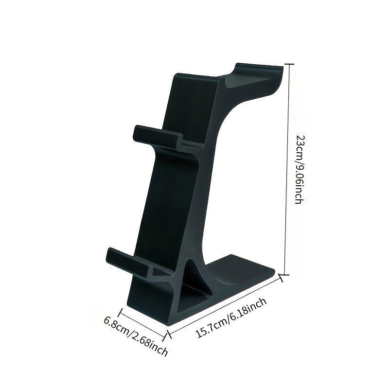 black 3-in-1 PS5 and Xbox Controller Stand – Compatible with PlayStation 5/Xbox Consoles. A gaming desktop organizer with a headphone hanger, non-charging base — image 2