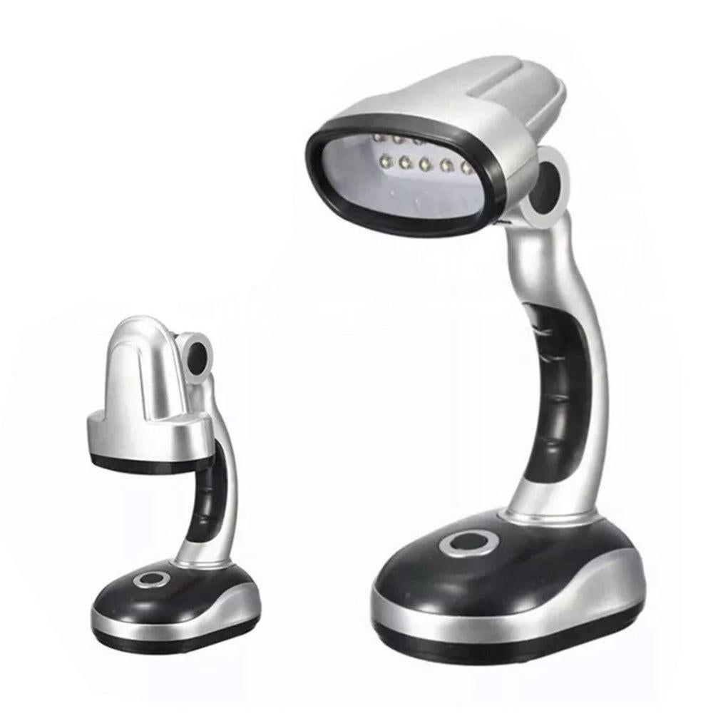12 LEDs Desk Lamp Portable Battery Operated Reading USB Powered Work Table Light