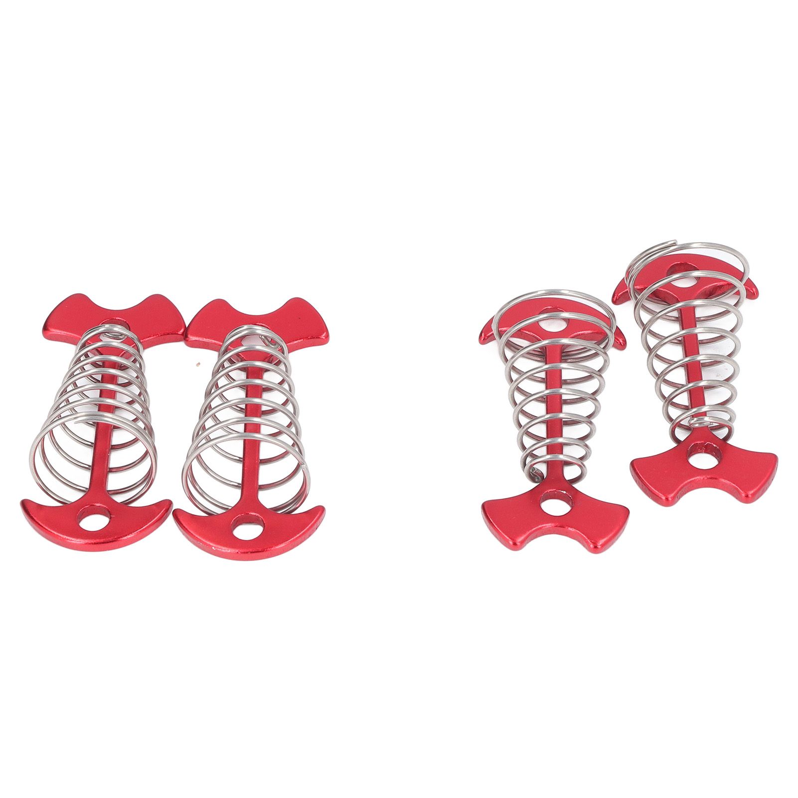 4pcs Fishbone Tent Nails Aluminum Alloy Stainless Steel Extended Plank Floor Canopy Stakes with Spring Red โ image 3