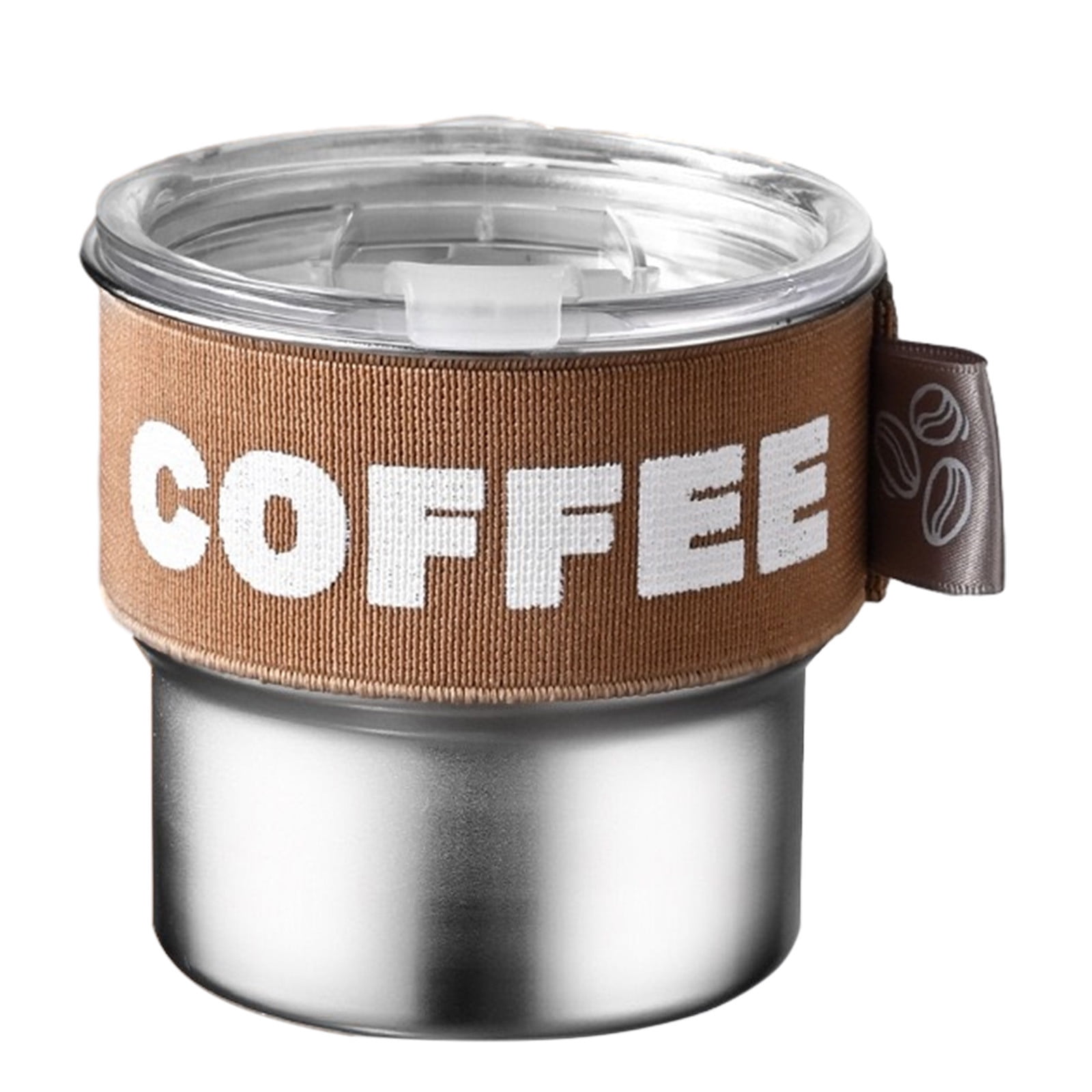 Insulated Coffee Mug, 20oz Stainless Steel Tumbler with Slider Lid Travel Coffee Cups with Handle for Camping Office Home,ZA_#Brown β image 2