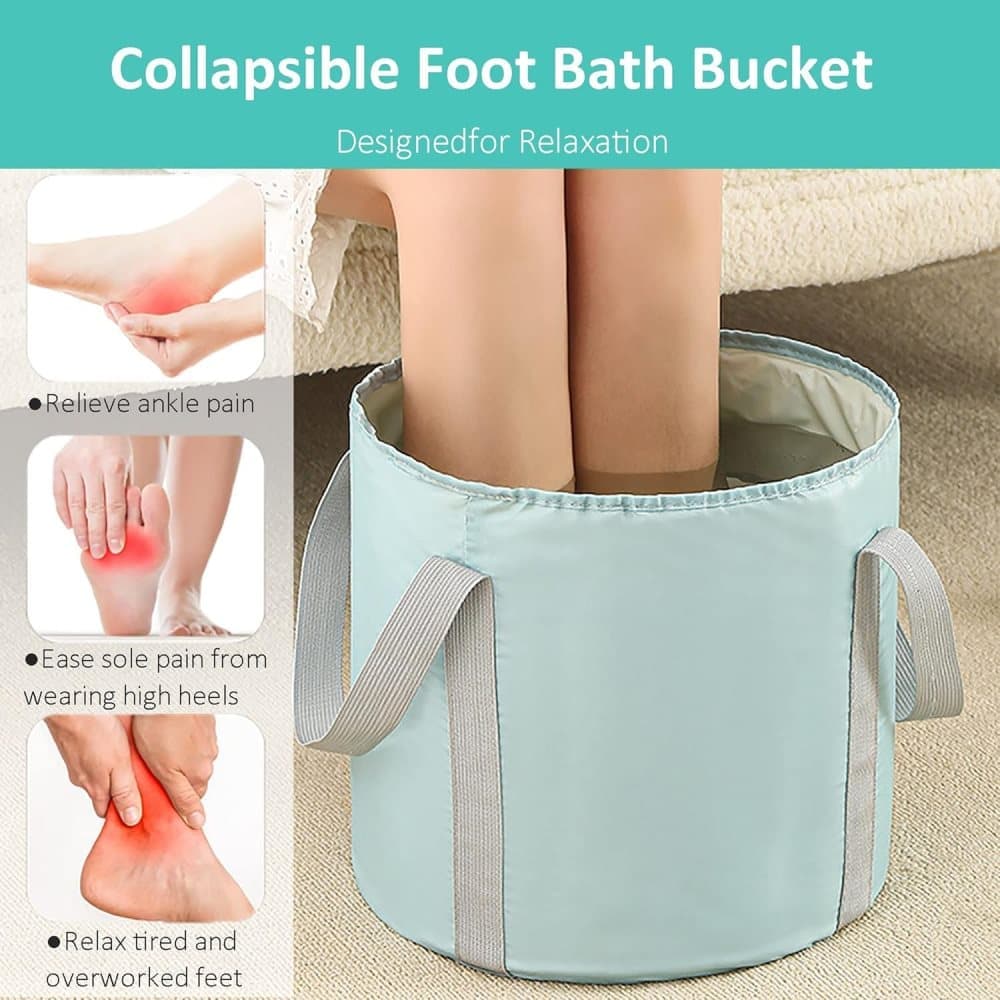 Foldable Foot Bath Tub 30 × 20cm, Gray, Portable for Home Travel Camping Outdoor Use, Spa and Care — image 5