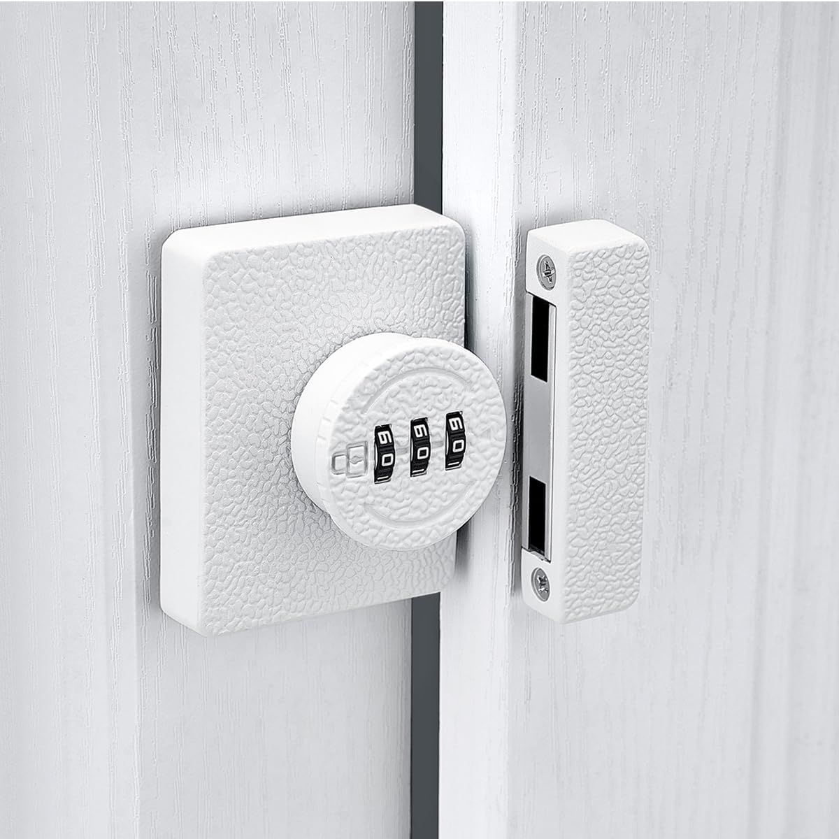 White Cabinet Lock, 3 Digit Password Keyless, Anti Pry Mechanical Password Lock, Protect Privacy, Cabinets, Locker, Closet, Windows, Sliding Door — image 3