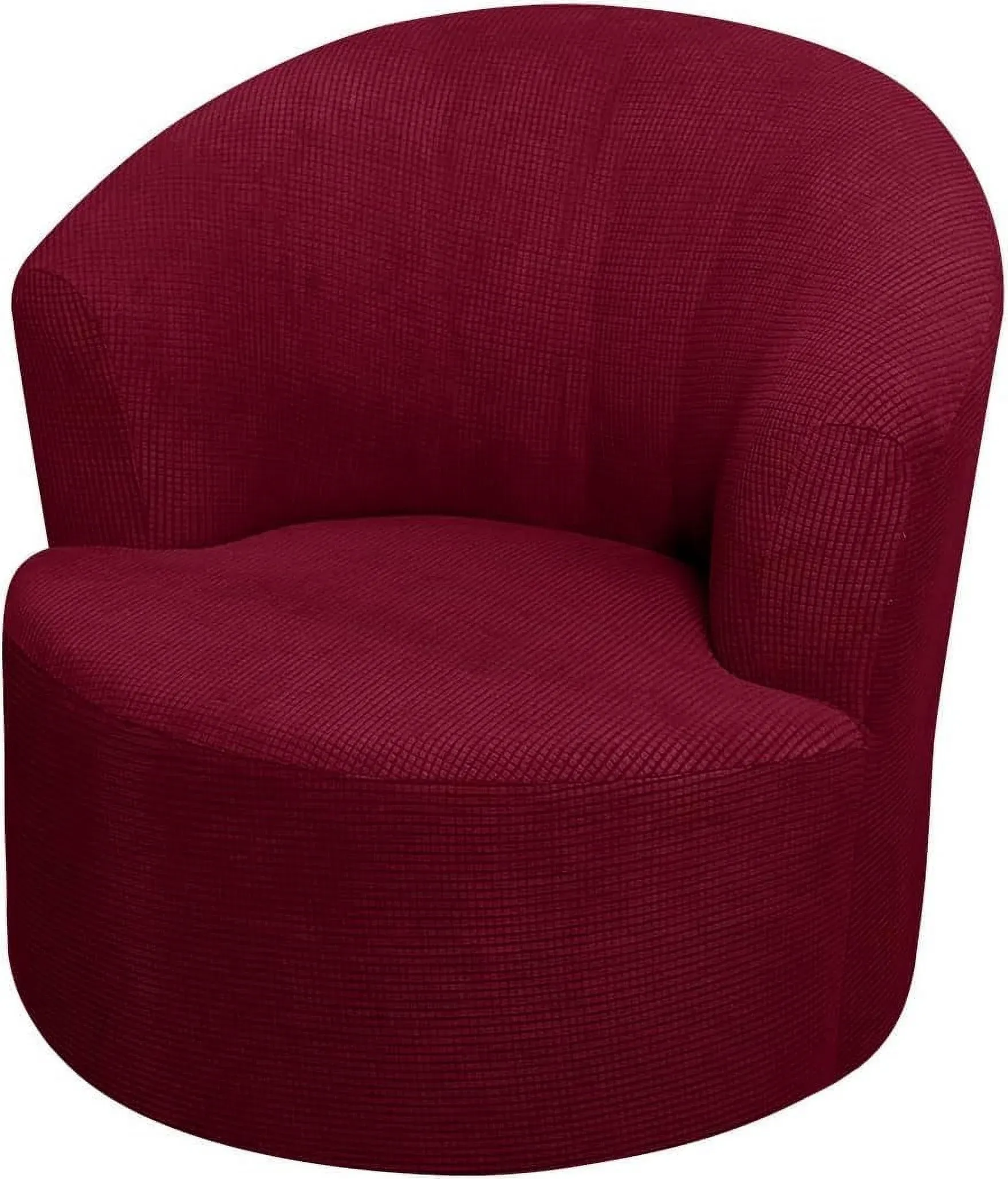 1 Pack Swivel Barrel Chair Slipcover Stretch Washable Soft Furniture Protector for Round Club Accent Chairs Living Room Red