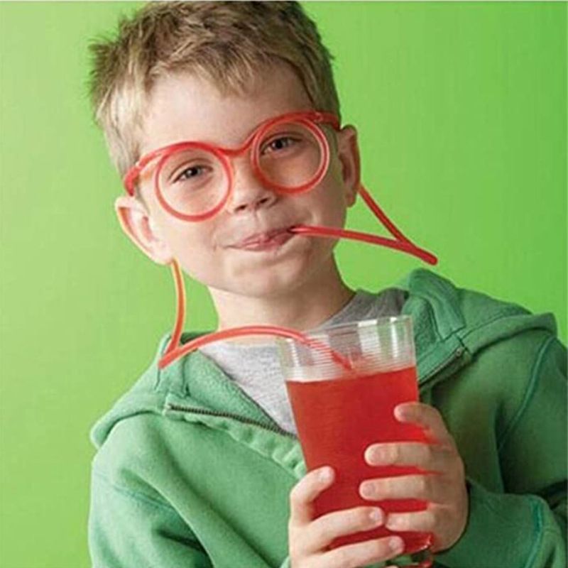 10 Pieces Silly Straw Glasses Eyeglasses Straws Eyeglasses Crazy Fun Loop Straws Novelty Drinking Eyeglasses Straw for Annual โ image 4