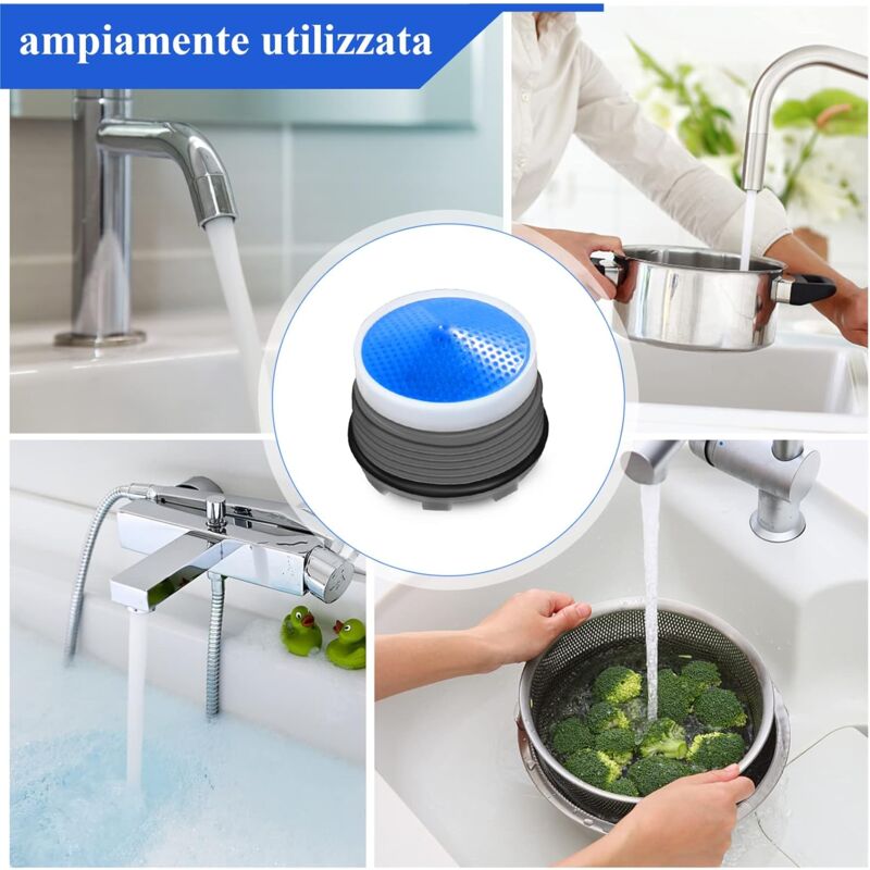 6 pcs, M18.5 Aerator, Kitchen Bathroom Nozzle, Plastic Sink Faucet Aerator For Water Saving With 2 Wrench, Blue โ image 4