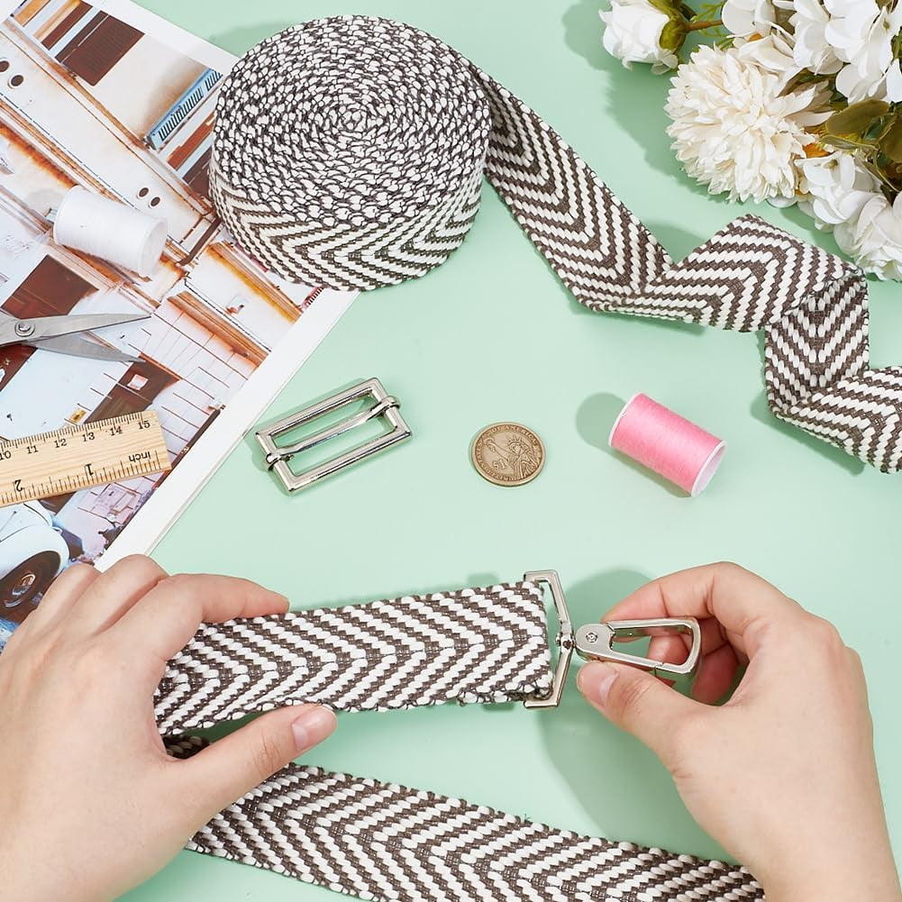 5 Yards Polycotton Jacquard Arrow Ribbon Clothes Accessories Olive 1-1/2 inch(38mm) — image 6