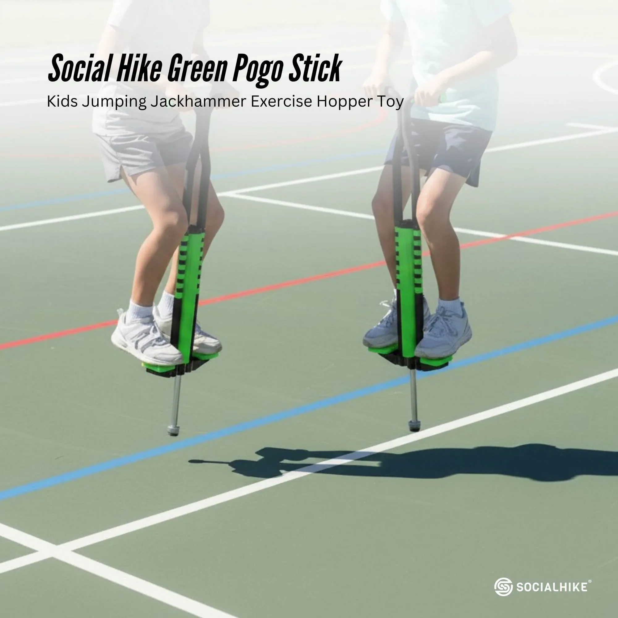 Social Hike Green Pogo Stick - Kids Jumping Jackhammer Exercise Hopper Toy โ image 2