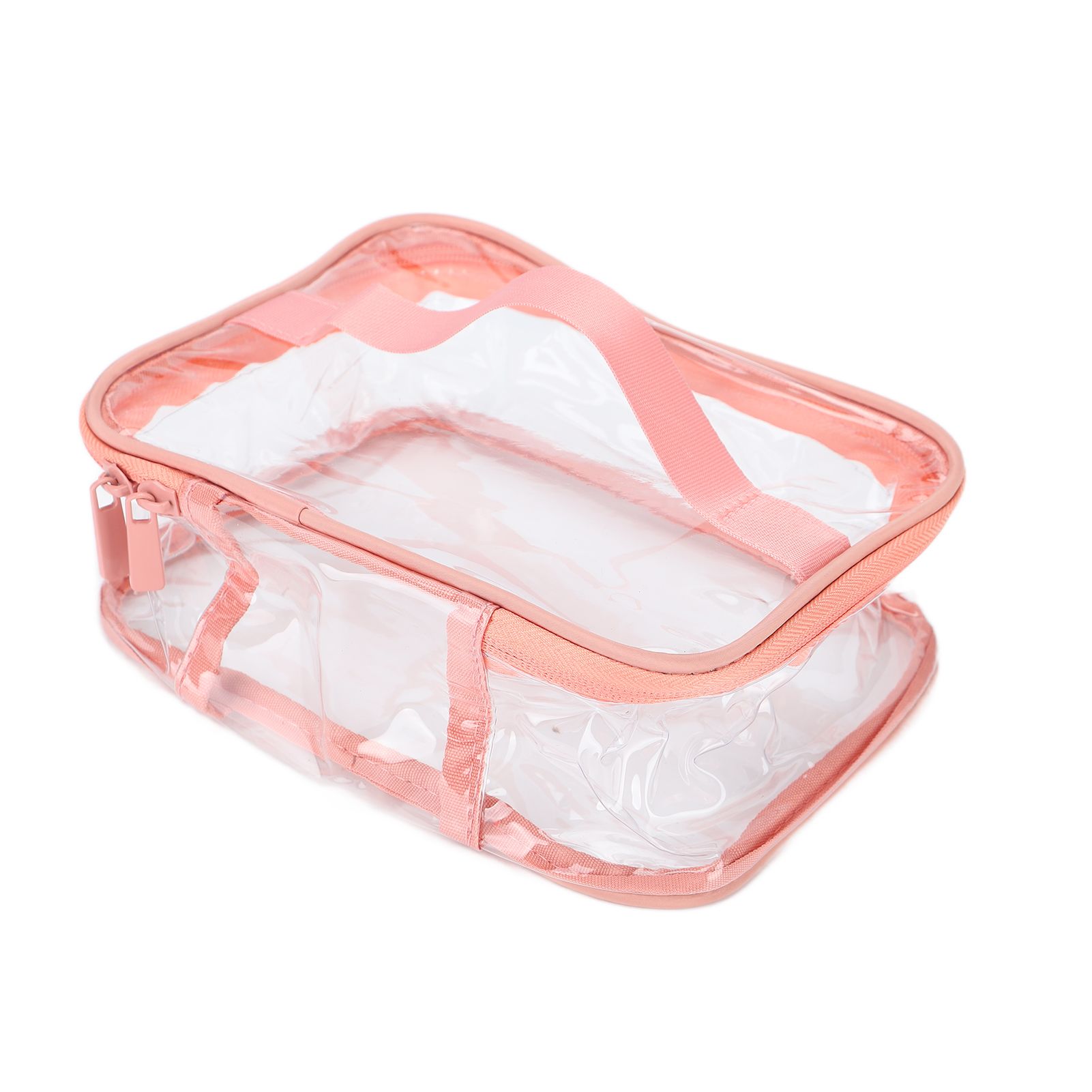 Clear Toiletry Bag Travel Cosmetic Makeup Bag PVC Storage Bag Portable Transparent Pouch for Traveling Vacation Bathroom — image 2