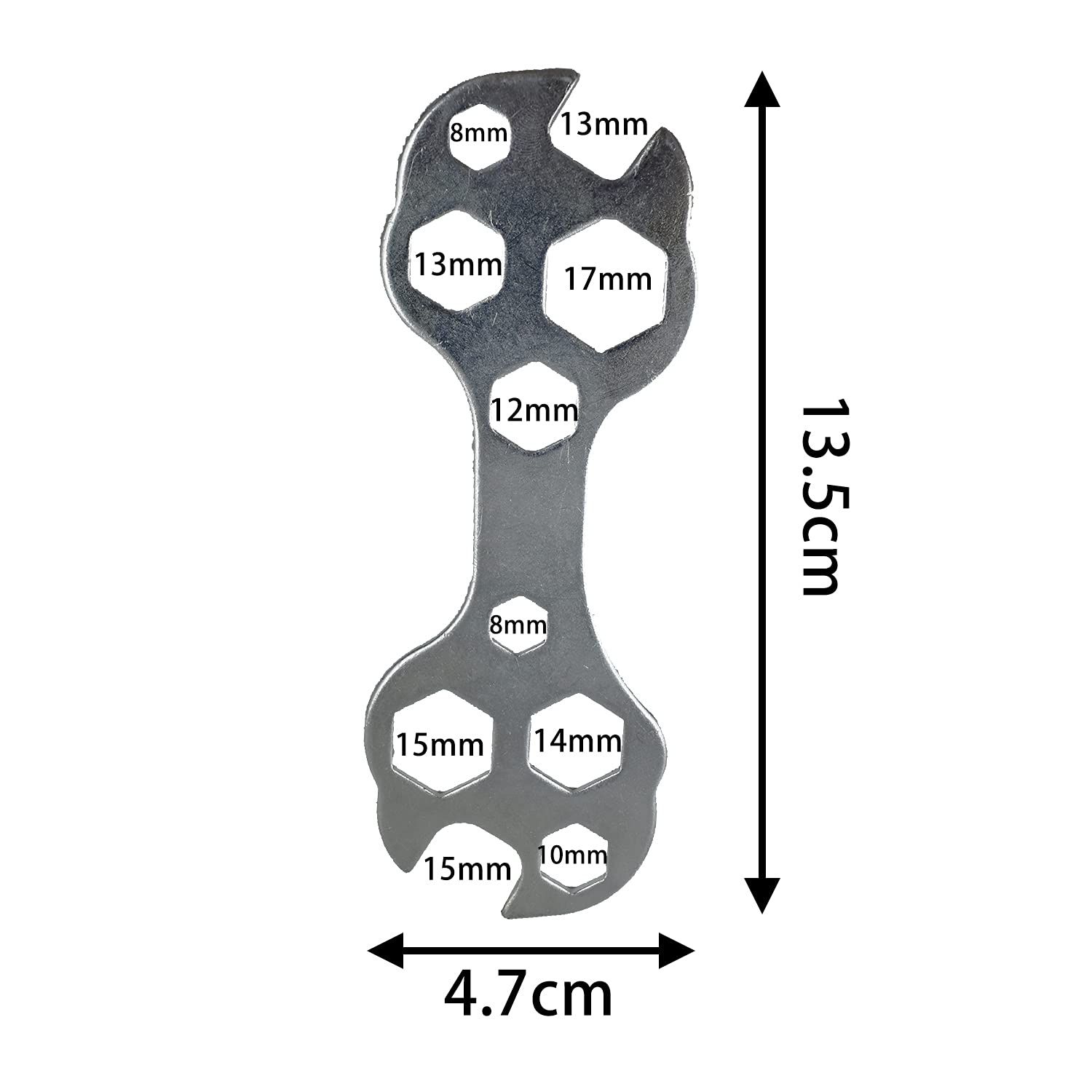 2 Pack Bicycle Wrench Pry Bar 10 in 1 Mini Steel Bike Tool Kit Spanner Wrench Breaker Bar Craftmans Tool Hexagon Bike Tools — image 2