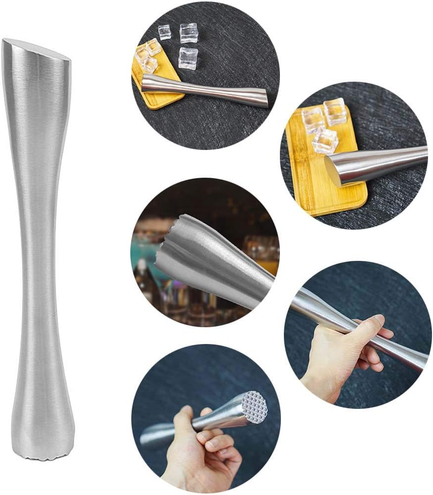 Stainless Steel Cocktail Muddler 8" Professional Old Fashioned & Mojitos Drink Muddler Ideal Bartender Tool — image 4