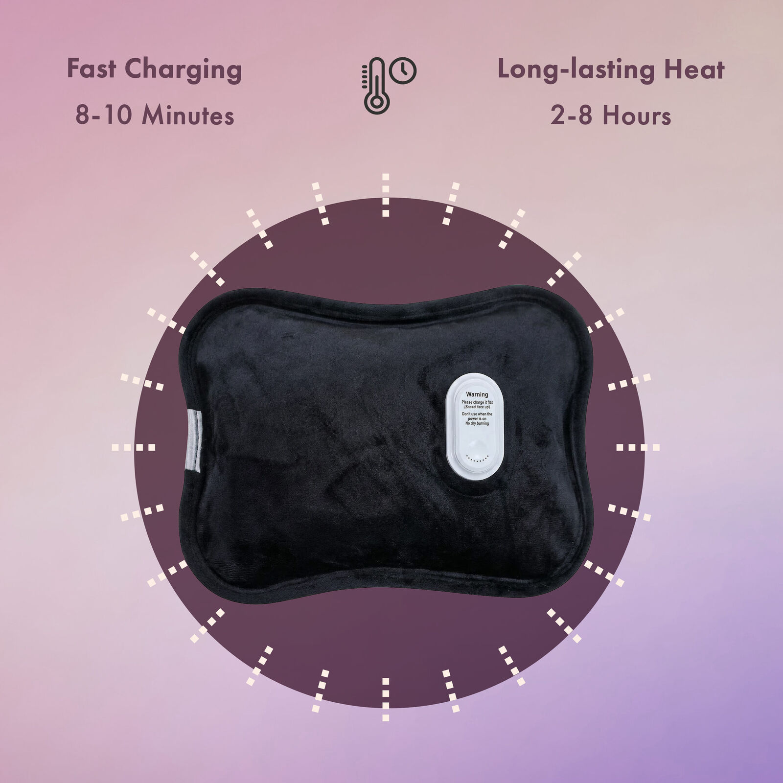 Rechargeable Electric Hot Water Bottle 180W, Fast Heating, Up to 70°C, Leak-Resistant Design — image 6